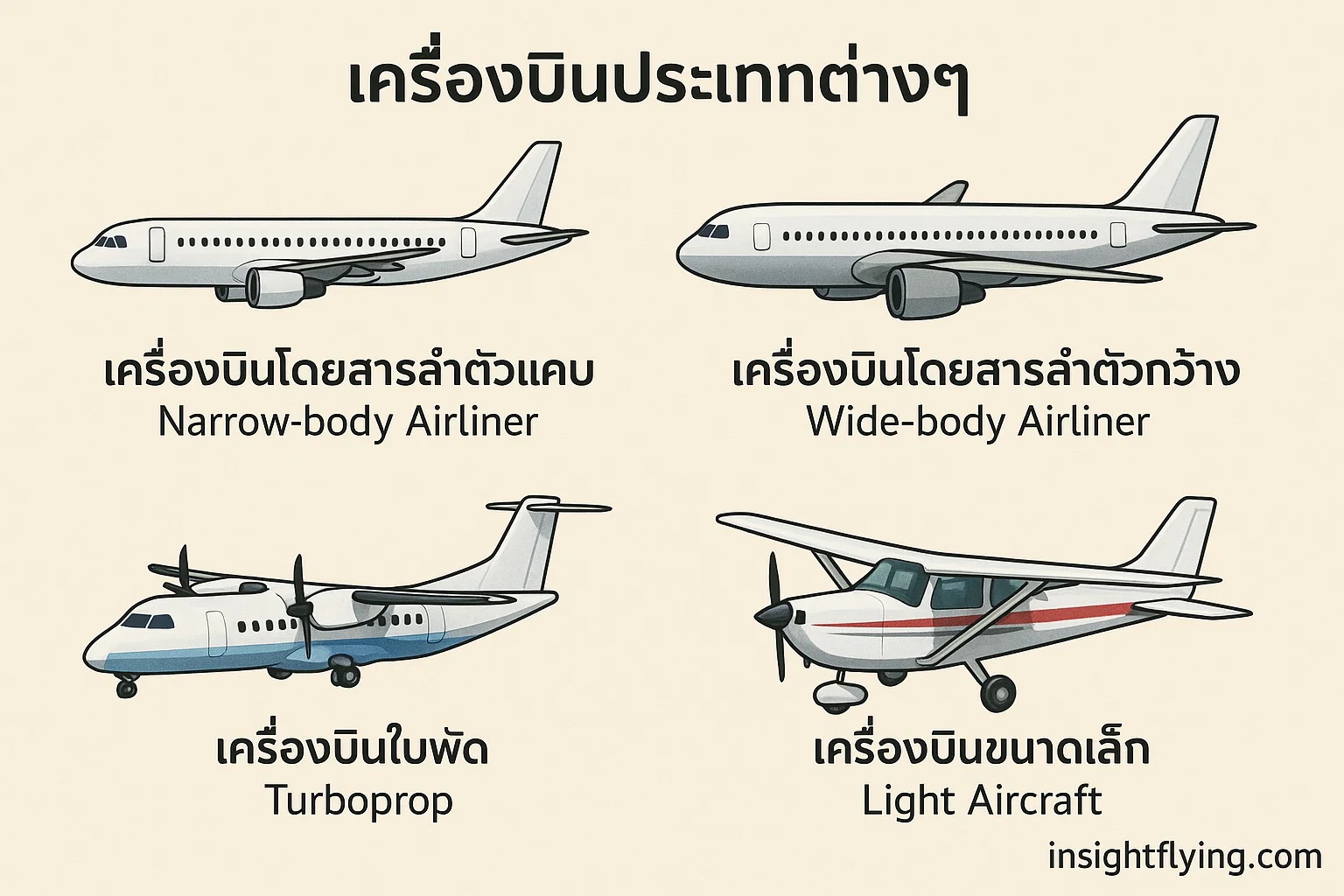 aircraft classification การแบ่งประเภทของเครื่องบิน