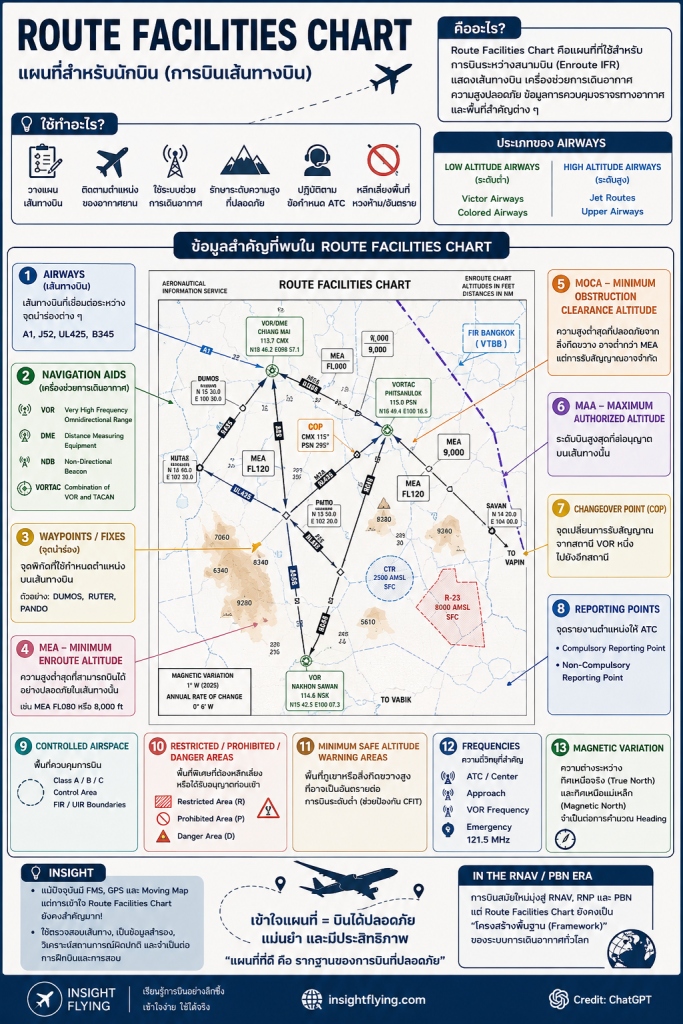 แผนที่สำหรับนักบิน Route Facilities Chart