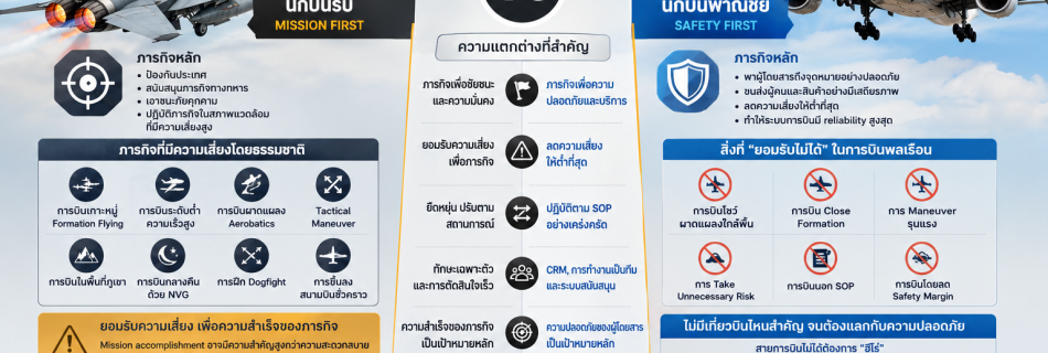 ความแตกต่างของนักบินรบกับนักบินพาณิชย์