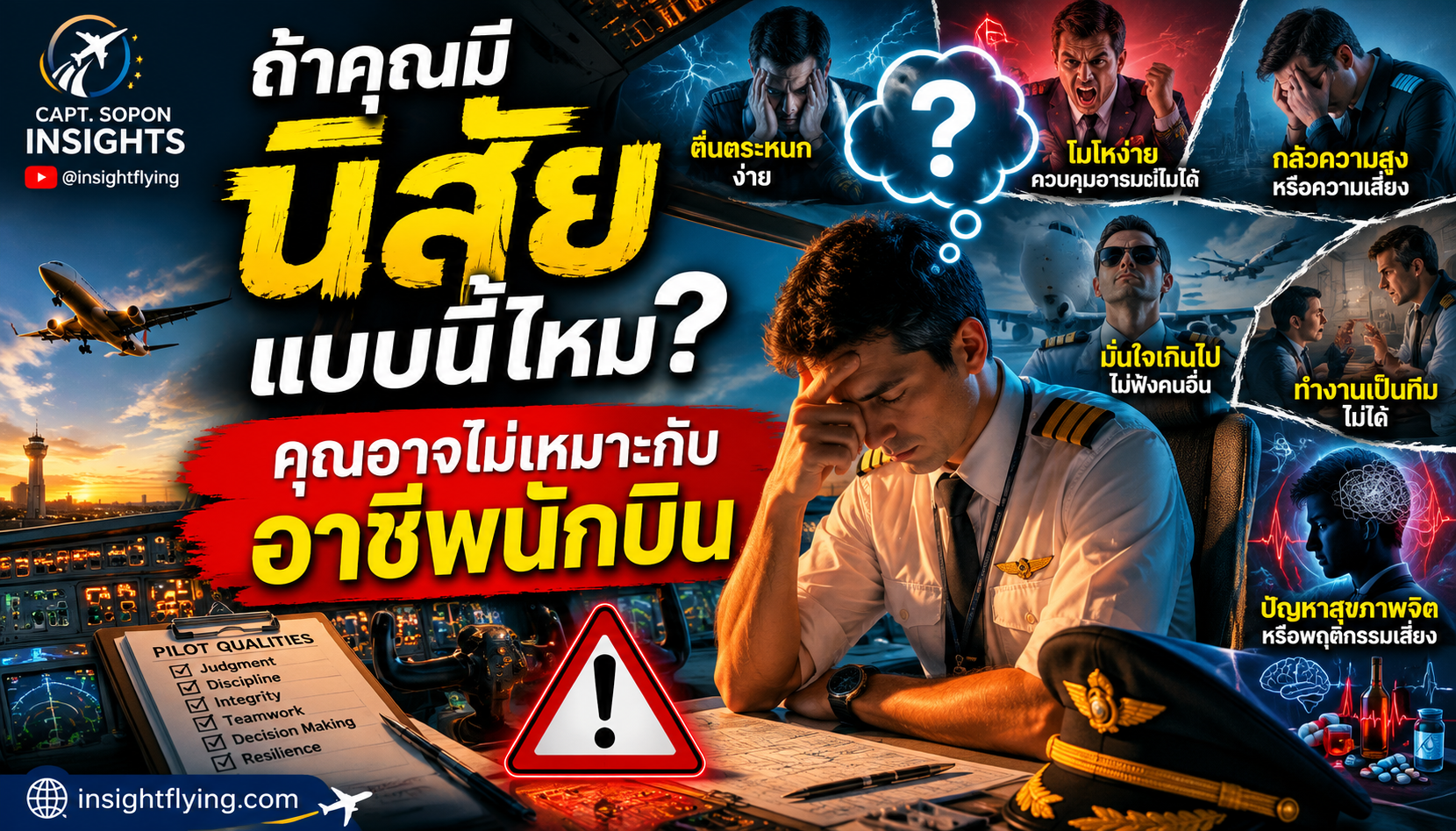 ลักษณะของคนแบบไหนที่ไม่เหมาะจะเป็นนักบินพาณิชย์