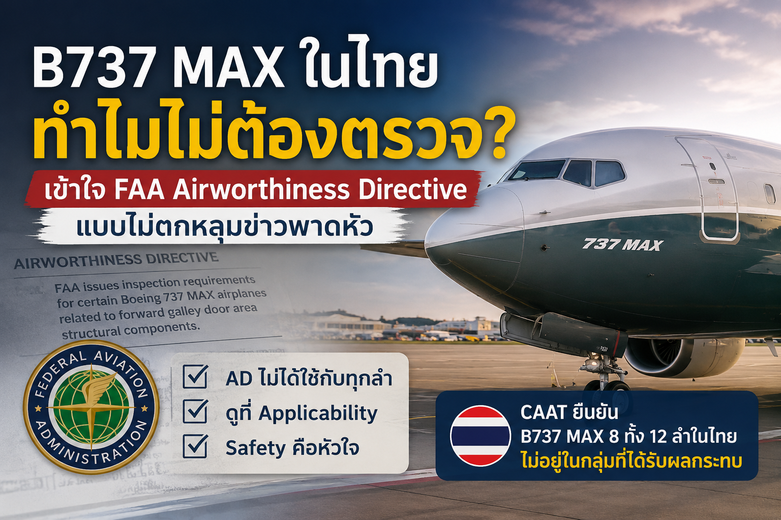 B737 MAX ในไทยทำไมไม่ต้องตรวจ?