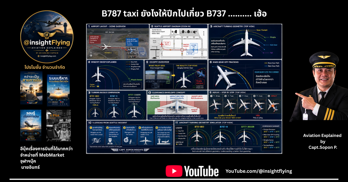 บทเรียนจากเหตุการณ์ Japan Airlines Boeing 787 ชน Delta Boeing 737 ที่สนามบิน Seattle
